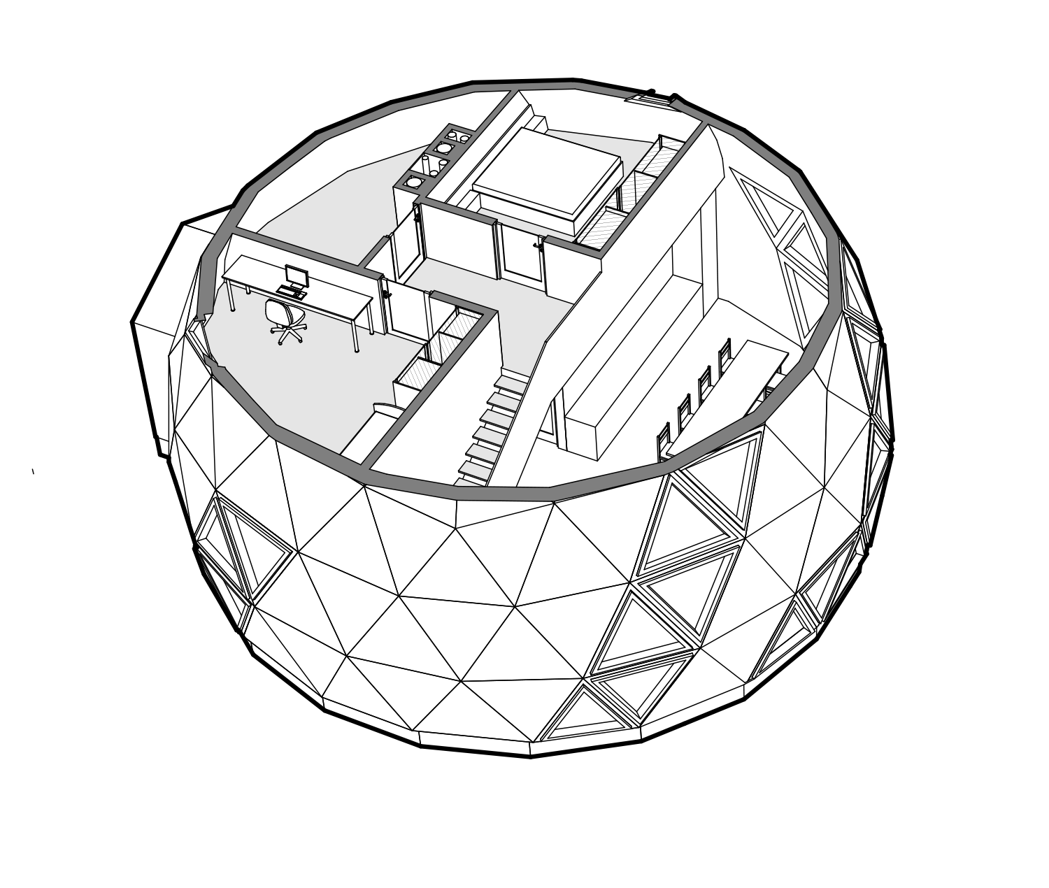 Design drawing 4 for Dome house, Brest region, Belarus.